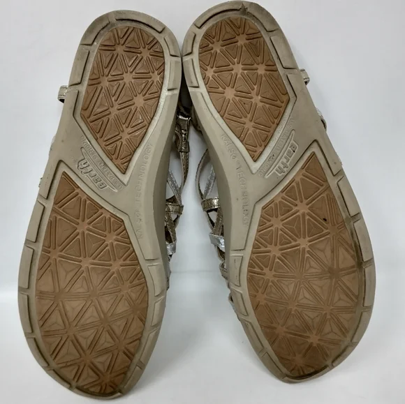 Earth Razzle Gold Strappy Leather Comfort Sandals Women's Size 6 - Picture 10 of 12